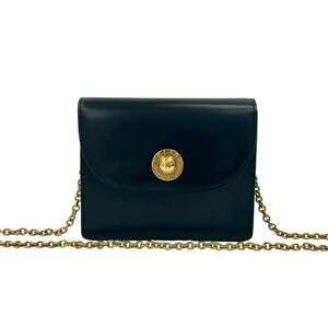 CELINE Star Ball Leather Mini Shoulder Bag Pochette Black 09609